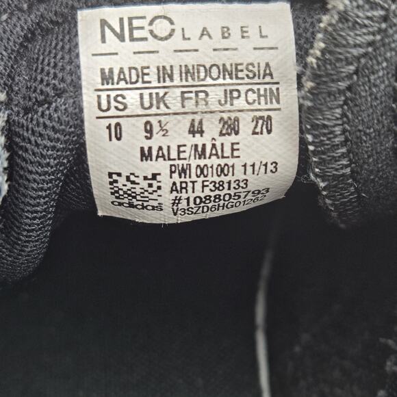 Adidas NEO Mens Size 10 Black Canvas Low Top Sneakers Skate Shoes F38133 11/13 - Picture 6 of 14